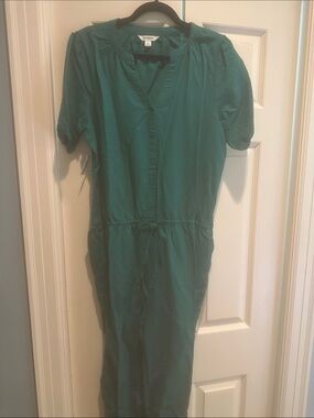 Goodthreads Teal Button-Front Jumpsuit
